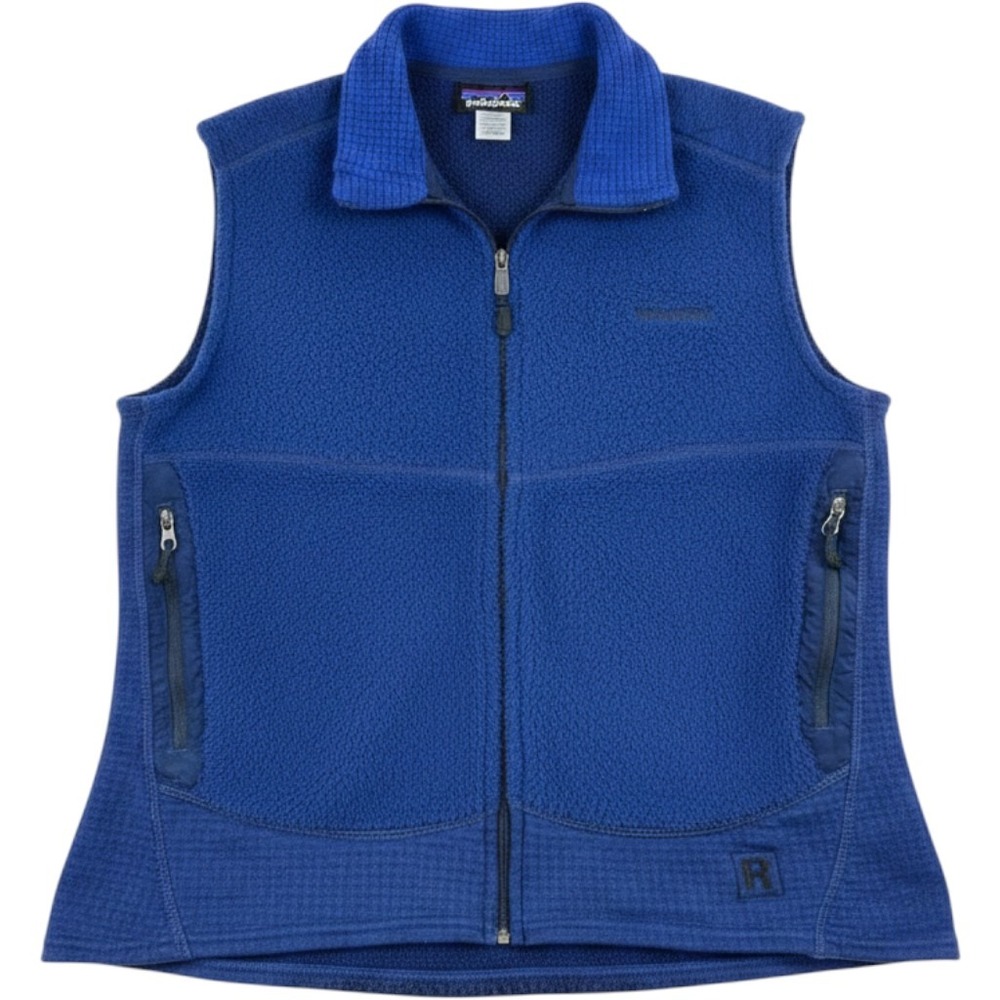 Patagonia R2 Regulator Fleece Vest Mens Medium Blue Full Zip High Loft Grid Side